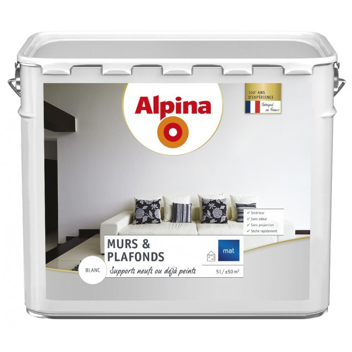 Alpina Peinture Acrylique Murs & Plafonds Blanc Mat