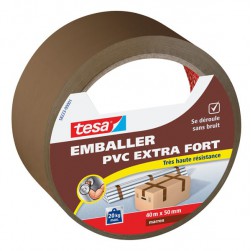 Adhésif emballage PVC Extra-fort 40m x 50mm Marron