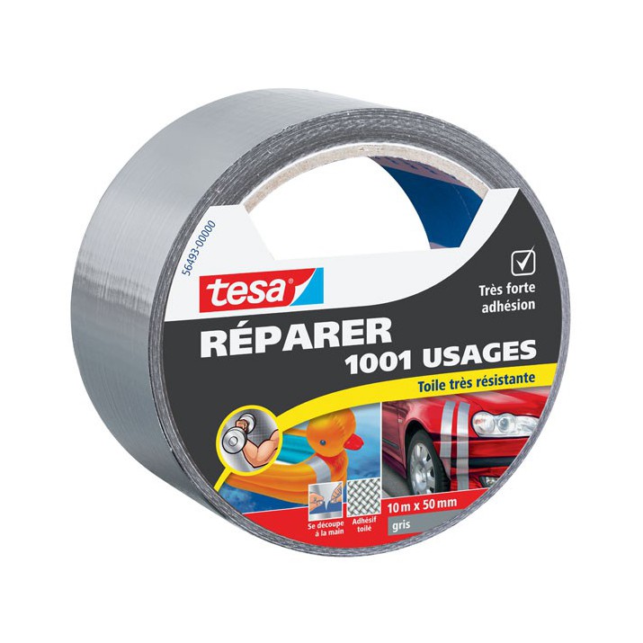 Adhésif toilé de réparation gris 10m x 50mm