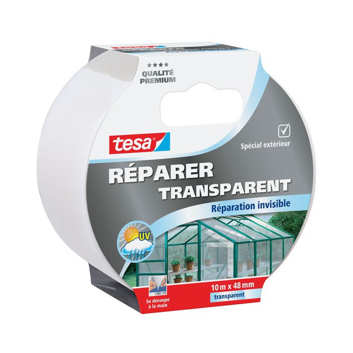 Adhésif plastifié de réparation transparent 10m x 48mm