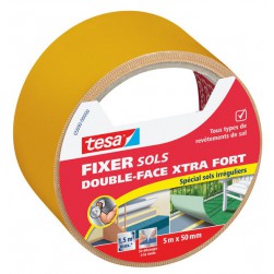 Adhésif fixation extra-forte double-face pour sols irréguliers 5m x 50mm