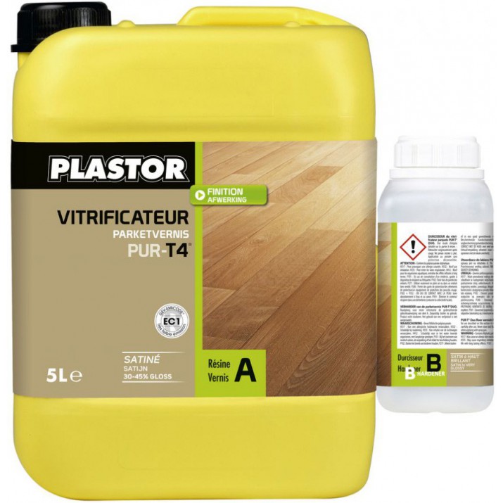 Plastor Vitrificateur Duo Pur - T4 - Satin - Aspect Ciré - 5L