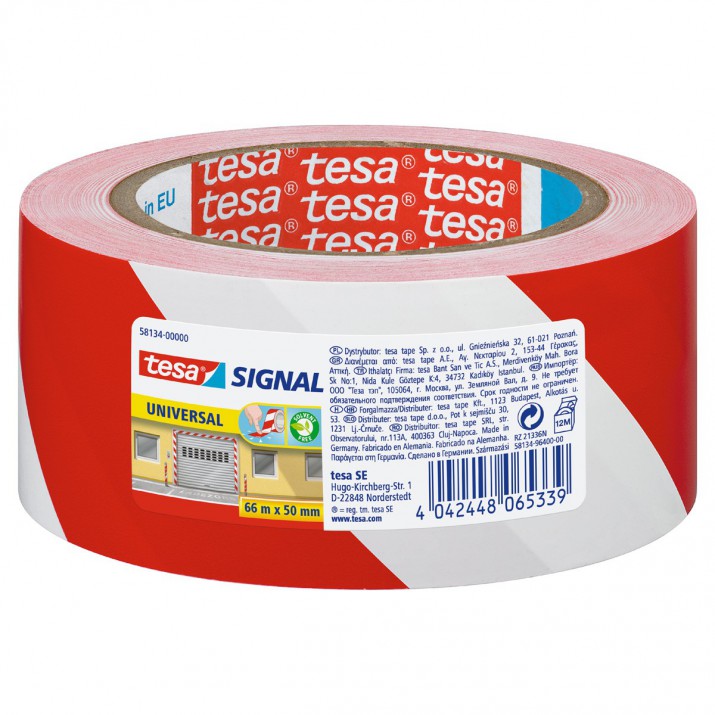 Ruban de signalisation rouge et blanc 66m x 50mm