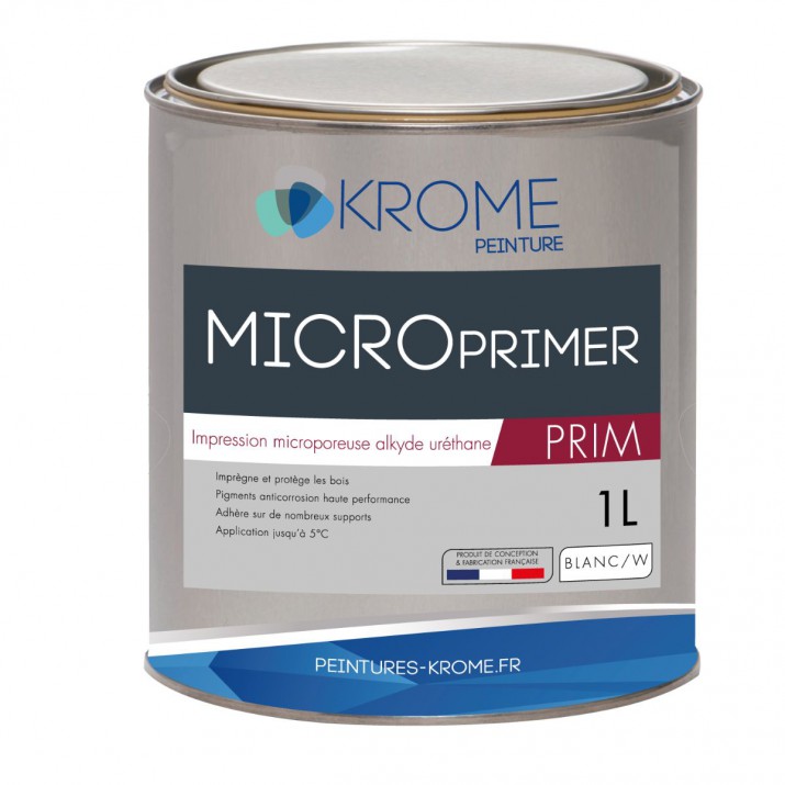 Krome MicroPrimer Peinture d'Impression Microporeuse et Antirouille - Intérieur et Extérieur
