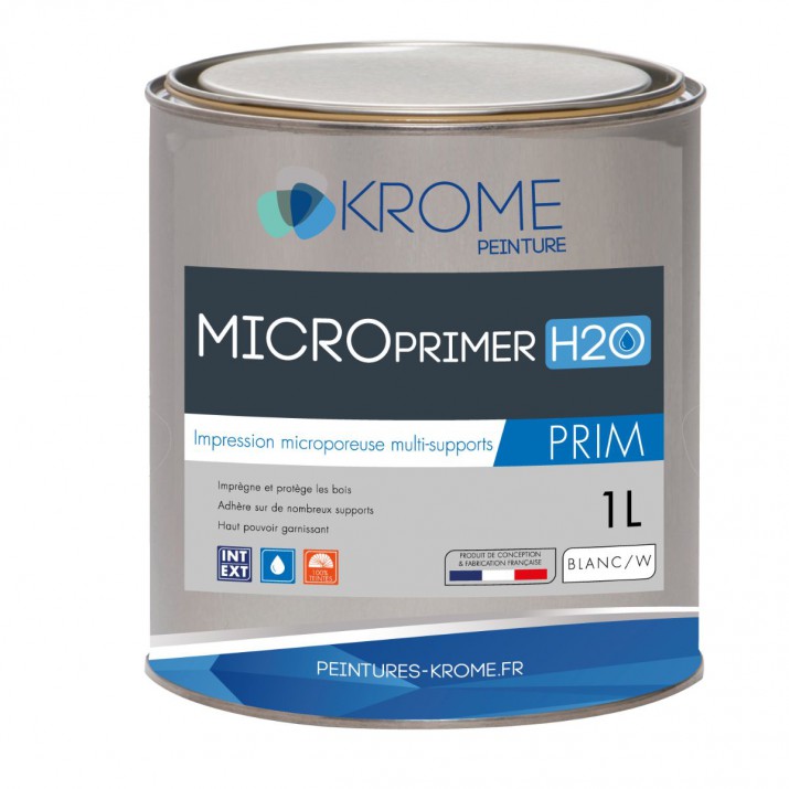 Krome MicroPrimer H2o Peinture d'Impression Microporeuse Multi-supports Intérieur et Extérieur