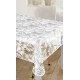 Toile Cirée Ronde Transparente Cristal 140 CM Motif Plante Oasis
