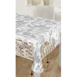 Toile Cirée Ronde Transparente Cristal 140 CM Motif Carillon