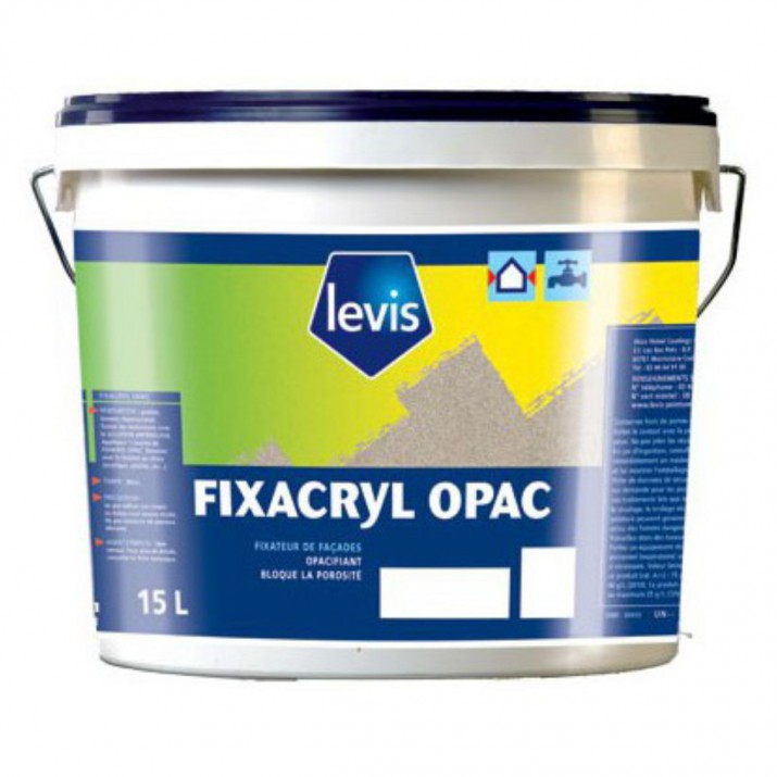 Levis Fixacryl Opac Fixateur Acrylique - Maçonneries Extérieures - 15 Litres