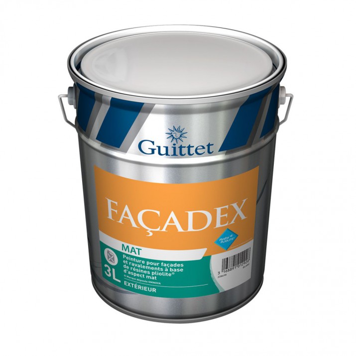 Guittet Façadex mat peinture protection façades neuves ou anciennes