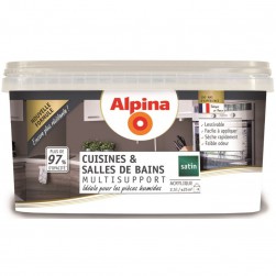 Alpina Peinture Acrylique Multisupports - Cuisine & Salle de Bains - Satin - 2,5L