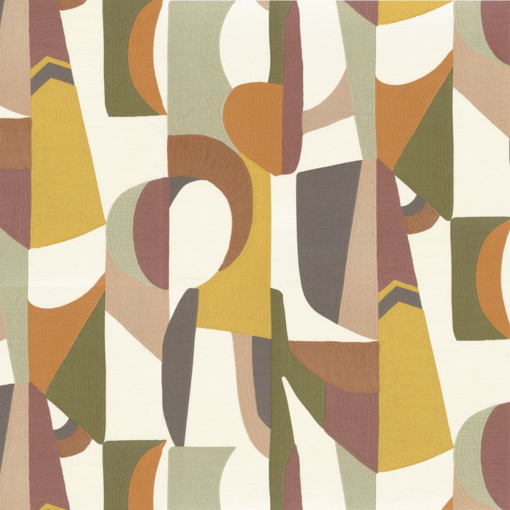 Papier Peint Vinyle sur Intissé Assemblage Blanc/ Multicolore – L’Atelier de Casamance - réf. 75460508 