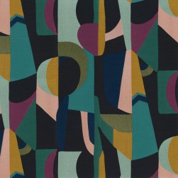 Papier Peint Vinyle sur Intissé Assemblage Noir/ Multicolore – L’Atelier de Casamance - réf. 75460304