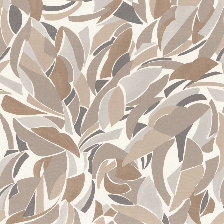 Papier Peint Vinyle sur Intissé Collage Blanc/ Sable – L’Atelier de Casamance - réf. 75553466