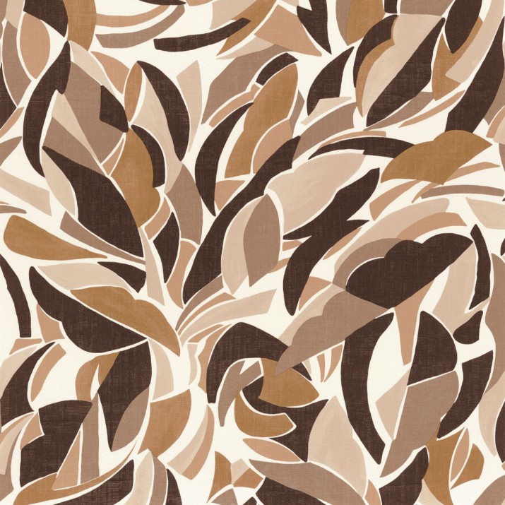 Papier Peint Vinyle sur Intissé Collage Blanc/ Chocolat – L’Atelier de Casamance - réf. 75553568