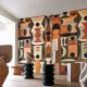 Papier Peint Panoramique Modelage Terracotta / Sable – L’Atelier de Casamance - réf. 75564180 - 204 x 300 CM