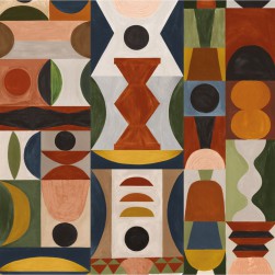 Papier Peint Panoramique Modelage Multicolore – L’Atelier de Casamance - réf. 75564078 - 204 x 300 CM