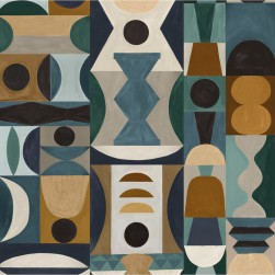Papier Peint Panoramique Modelage Bleu/ Céladon – L’Atelier de Casamance - réf. 75564282 - 204 x 300 CM