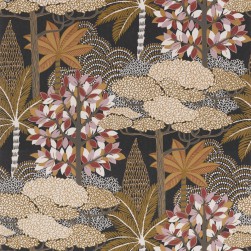 Papier Peint Intissé Marakanda Anthracite/ Grenat – Nuit d’Orient de Casamance - réf. 75380304