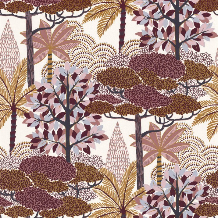 Papier Peint Intissé Marakanda Blanc/ Bois De Rose – Nuit d’Orient de Casamance - réf. 75380202