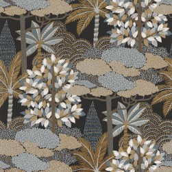 Papier Peint Intissé Marakanda Noir/ Cuivre – Nuit d’Orient de Casamance - réf. 75380508