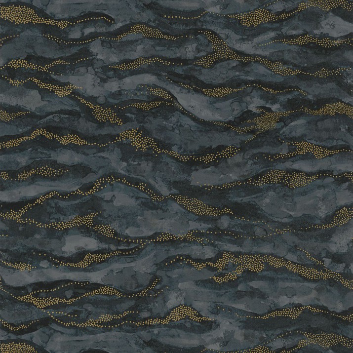 Papier Peint Intissé Sohar Noir/ Doré – Nuit d’Orient de Casamance - réf. 75402140