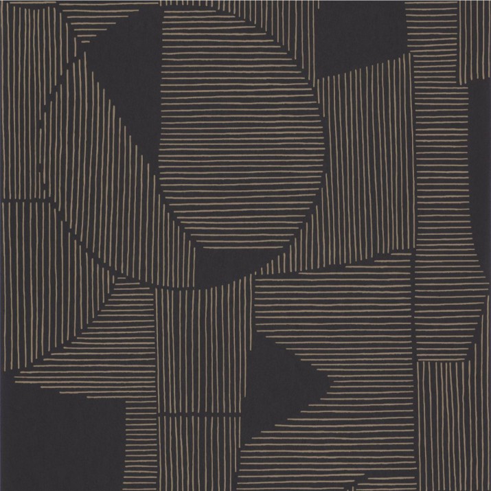 Papier Peint Graphique Noir et Taupe – Gallery de Casadéco - réf. GLRY86129413