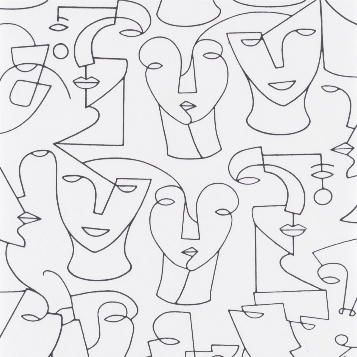 Papier Peint Portrait Blanc et Noir – Gallery de Casadéco - réf. GLRY86160116