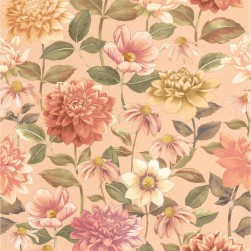 Papier Peint Dahlia Rose Nude – Gardens de Casadéco - réf. GADN87664419
