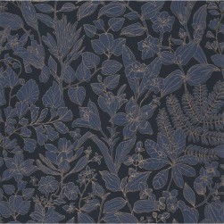 Papier Peint Esquisse Bleu Encre – Gardens de Casadéco - réf. GADN87596983
