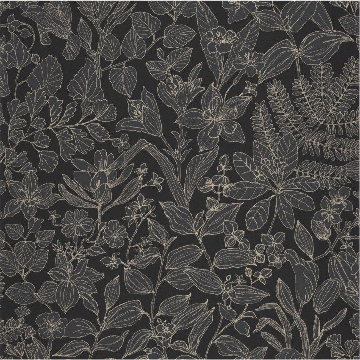 Papier Peint Esquisse Noir Fusain – Gardens de Casadéco - réf. GADN87599910