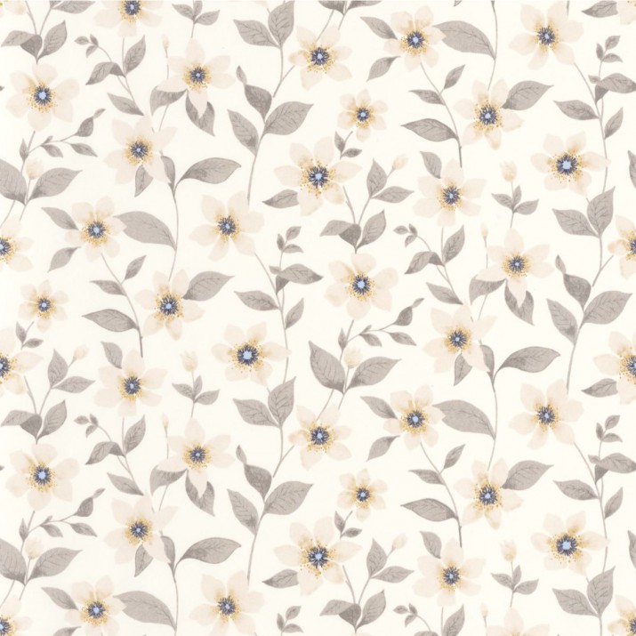 Papier Peint Clématites Beige Lin – Gardens de Casadéco - réf. GADN87641165