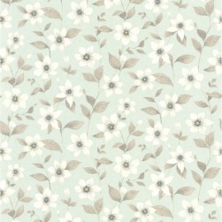 Papier Peint Clématites Bleu Grisé – Gardens de Casadéco - réf. GADN87646120