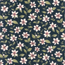 Papier Peint Clématites Bleu Encre – Gardens de Casadéco - réf. GADN87646748