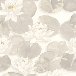 Papier Peint Nymphea Blanc Coton – Gardens de Casadéco - réf. GADN87630122