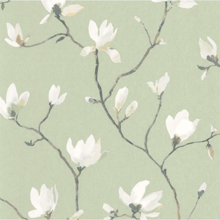 Papier Peint Suzhou Vert Sauge – Gardens de Casadéco - réf. GADN82367428