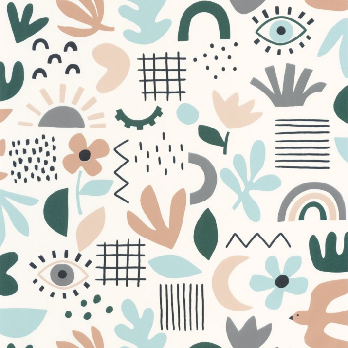 Papier Peint Feel Good Bleu Vert – Young and Free de Casélio- réf. YNF103286071
