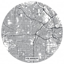 Sticker Fly to Los Angeles Noir et Blanc – Young and Free de Casélio- réf. YNF103450999