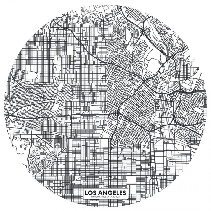 Sticker Fly to Los Angeles Noir et Blanc – Young and Free de Casélio- réf. YNF103450999