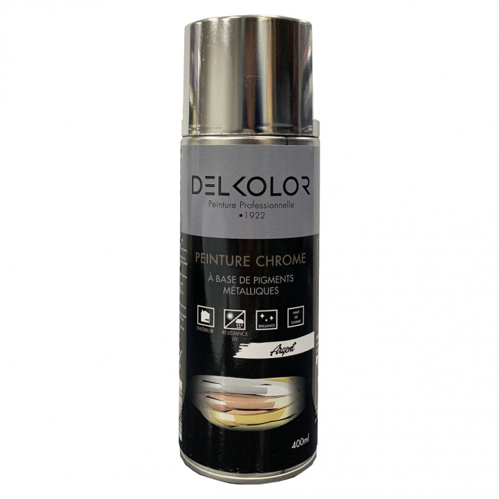 Delkolor Peinture en Aérosol Effet Chromé - 400ml