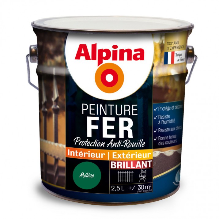 Alpina Peinture Fer Protection Antirouille - Intérieur & Extérieur - Brillant