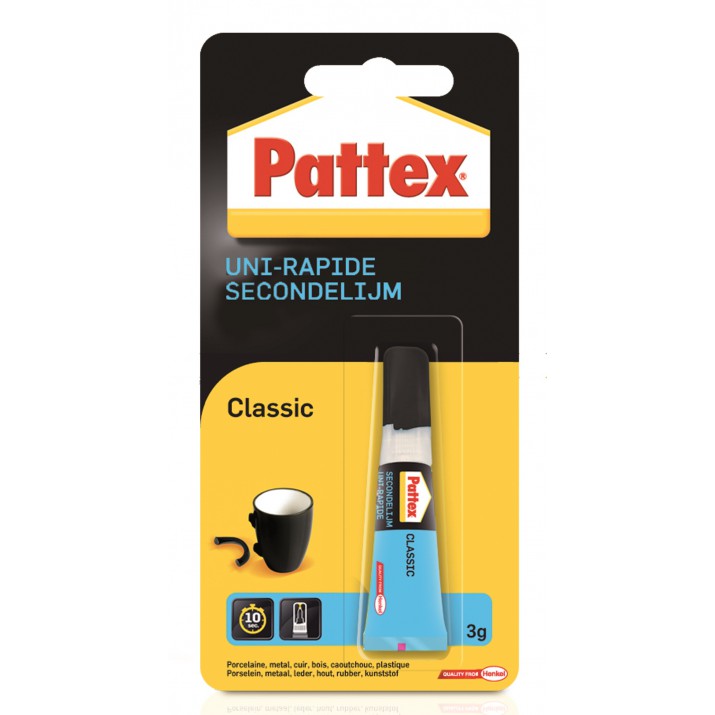 PATTEX - Colles cyanoacrylates Uni-Rapide Classic 3g - Pour les réparations  courantes de la plupart des matériaux. Carac - Livraison gratuite dès  120€