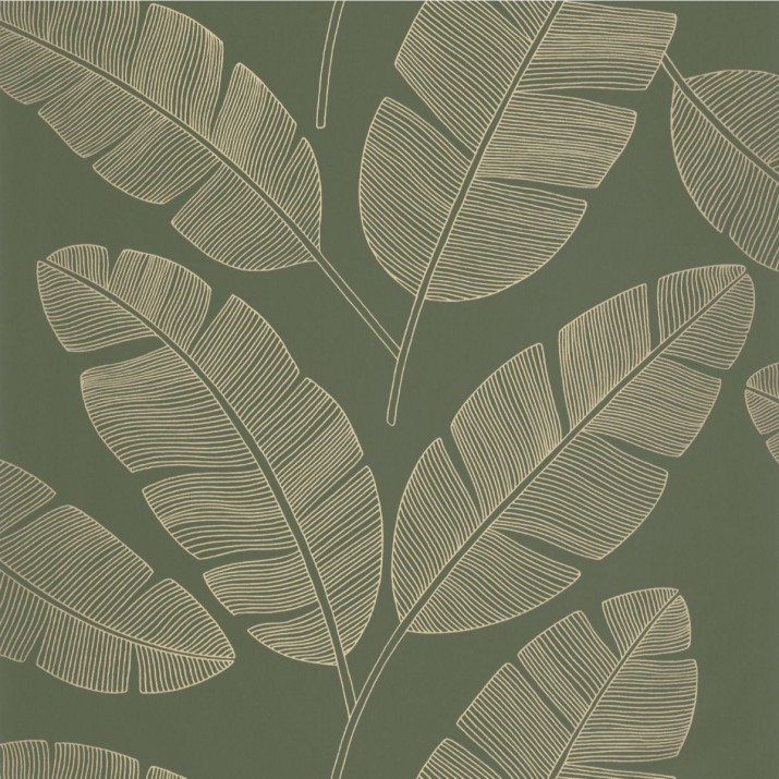 Papier Peint Vinyle sur Intissé Moonlight Banana Tree Vert Kaki – Green & Co de Casélio- réf. GCO101107142