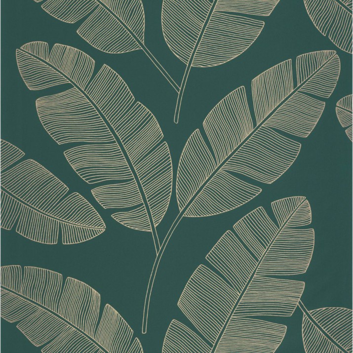 Papier Peint Vinyle sur Intissé Moonlight Banana Tree Vert Sapin – Green & Co de Casélio- réf. GCO101107251