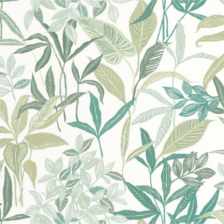 Papier Peint Intissé Santiago Vert de Gris – Green & Co de Casélio- réf. GCO103850788