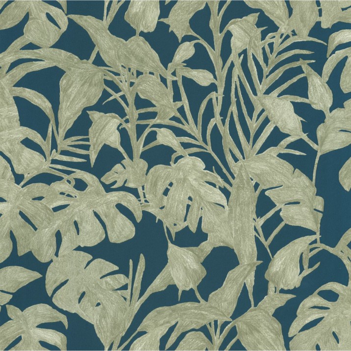 Papier Peint Vinyle sur Intissé Bogota Vert Kaki Bleu – Green & Co de Casélio- réf. GCO103876715