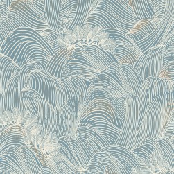 Papier Peint Intissé Marée Haute Bleu Persan – L’Ile aux Oiseaux de Casamance - réf. 75902242