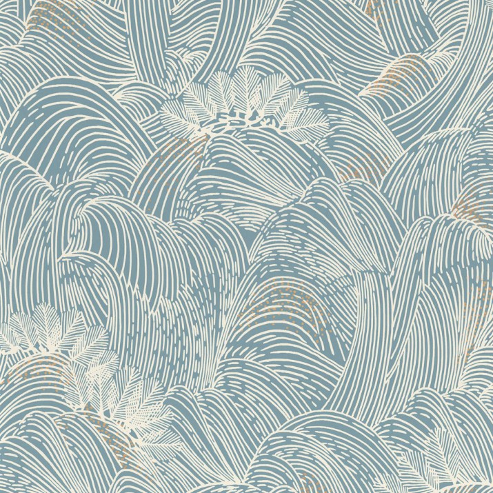 Papier Peint Intissé Marée Haute Bleu Persan – L’Ile aux Oiseaux de Casamance - réf. 75902242