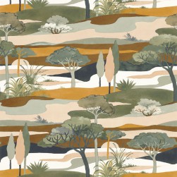 Papier Peint Intissé Cap Ferret Cyprès Ocre – L’Ile aux Oiseaux de Casamance - réf. 75870406