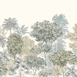 Papier Peint Panoramique Impression Numérique sur Intissé Painted Palms – Infinity 2 de KOMAR - réf. IF3-041 - 300 x 250cm