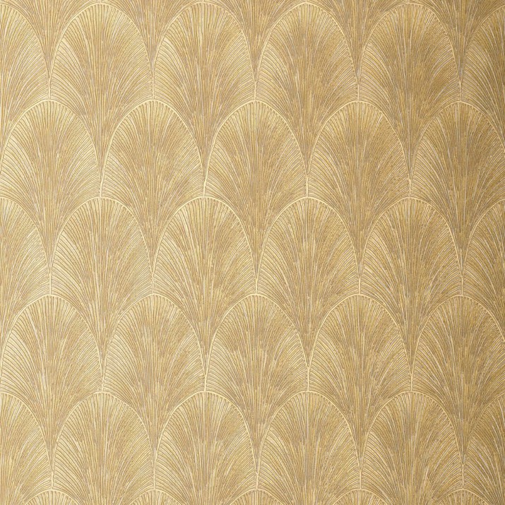 Papier Peint Vinyle sur Intissé Tourmaline Blanc/ Doré – Textures Métalliques de Casamance - réf. 75781324